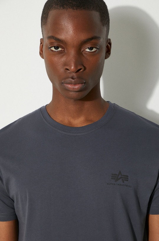 Alpha Industries cotton T-shirt Backprint 128507.412 gray