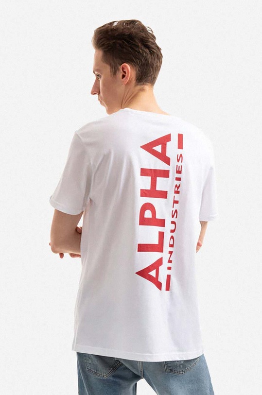 Clothing Alpha Industries cotton T-shirt Backprint 128507.178 white