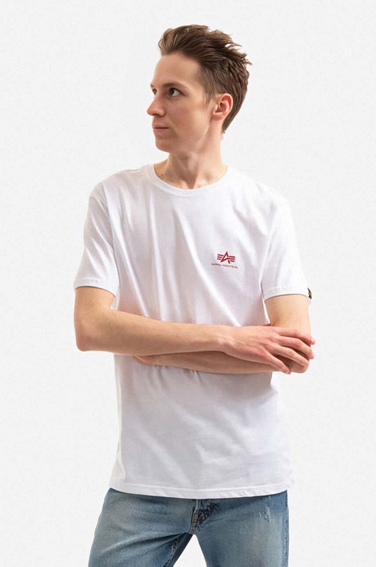 Alpha Industries cotton T-shirt Backprint 128507.178 white