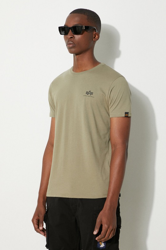 Alpha Industries cotton T-shirt Backprint green 128507.154