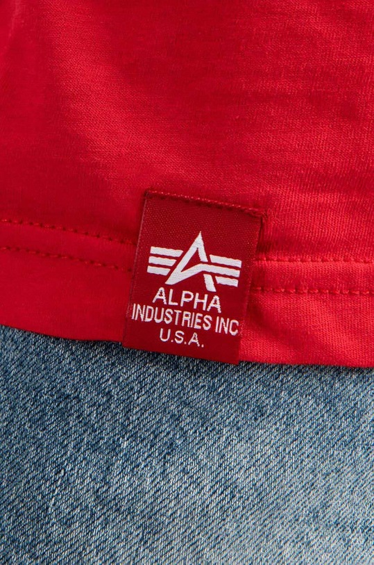 Памучна тениска Alpha Industries 116512.451 червен