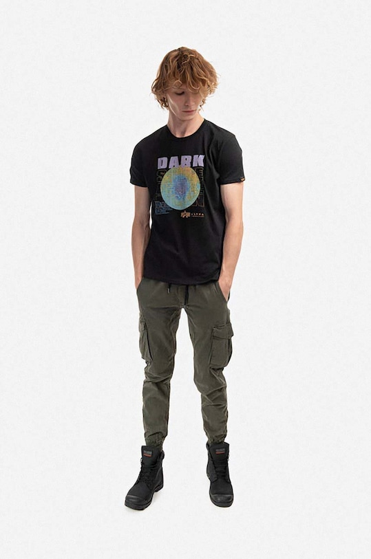 Alpha Industries t-shirt bawełniany 108510.556 czarny SS24