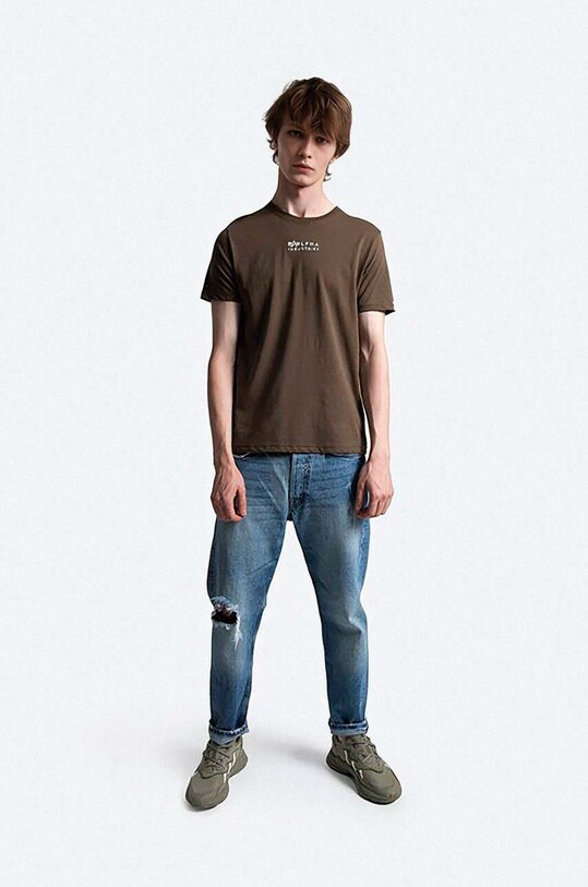 Бавовняна футболка Alpha Industries 118529.629 зелений AA00