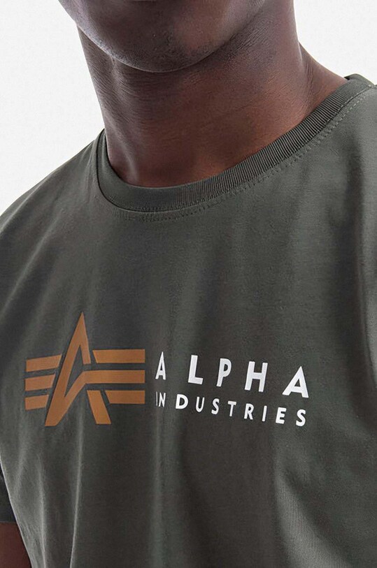 Bombažna kratka majica Alpha Industries zelena 118502.142