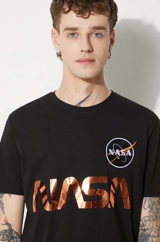 Памучна тениска Alpha Industries черен 178501.209