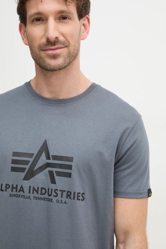 Хлопковая футболка Alpha Industries Basic T-Shirt серый 100501.412