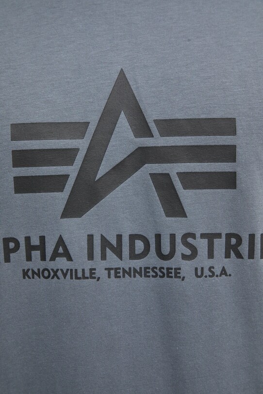 Памучна тениска Alpha Industries Basic T-Shirt 100501.412 сив