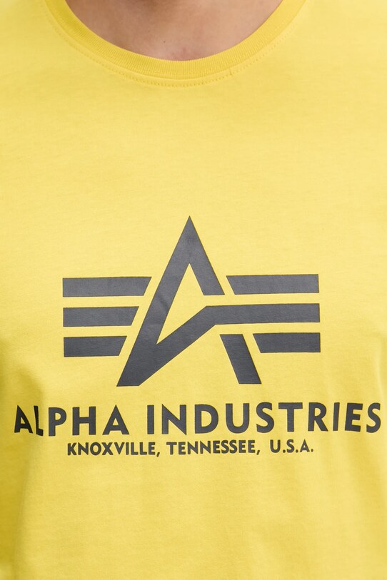 Bavlnené tričko Alpha Industries 100501.465 žltá
