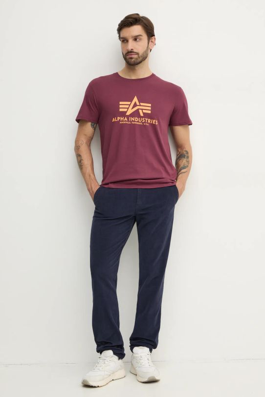 Alpha Industries t-shirt in cotone Basic T-Shirt 100501.184 granata AW24