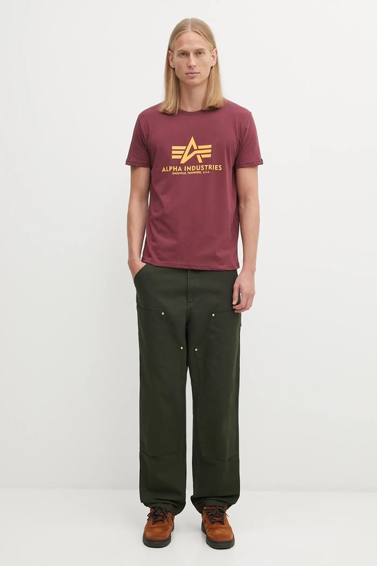 Alpha Industries cotton t-shirt Basic T-Shirt 100501.184 maroon