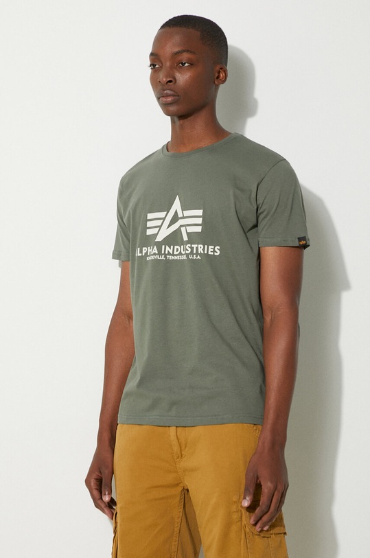 Alpha Industries cotton T-shirt Basic T-Shirt green 100501.432