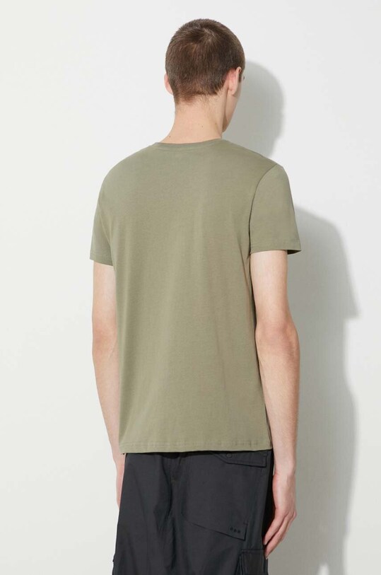 Одежда Хлопковая футболка Alpha Industries Basic T Small Logo 188505.11 зелёный