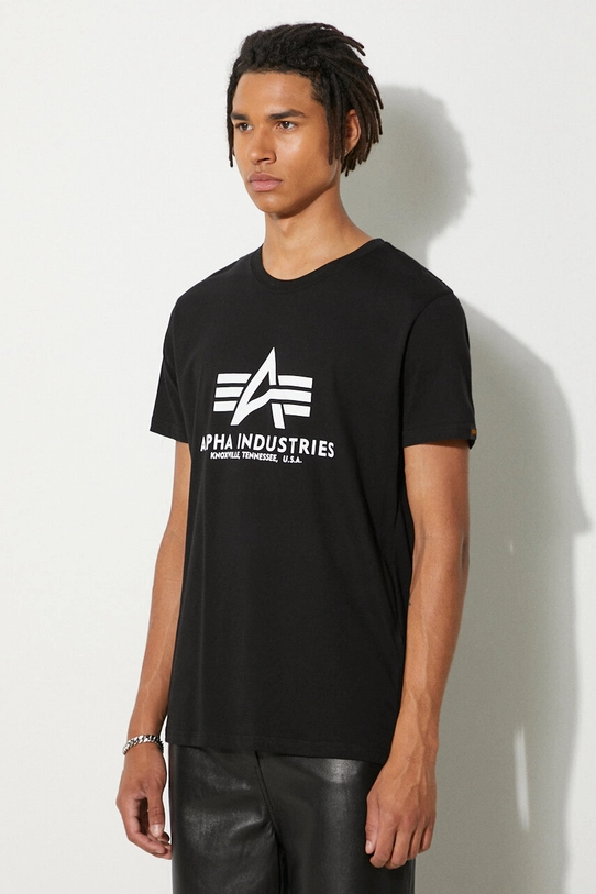 Abbigliamento Alpha Industries t-shirt in cotone Basic T-Shirt 100501.03 nero