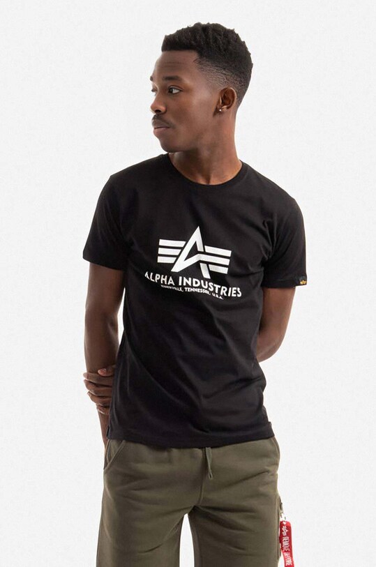 Alpha Industries tricou din bumbac Basic T-Shirt 100501.03 negru