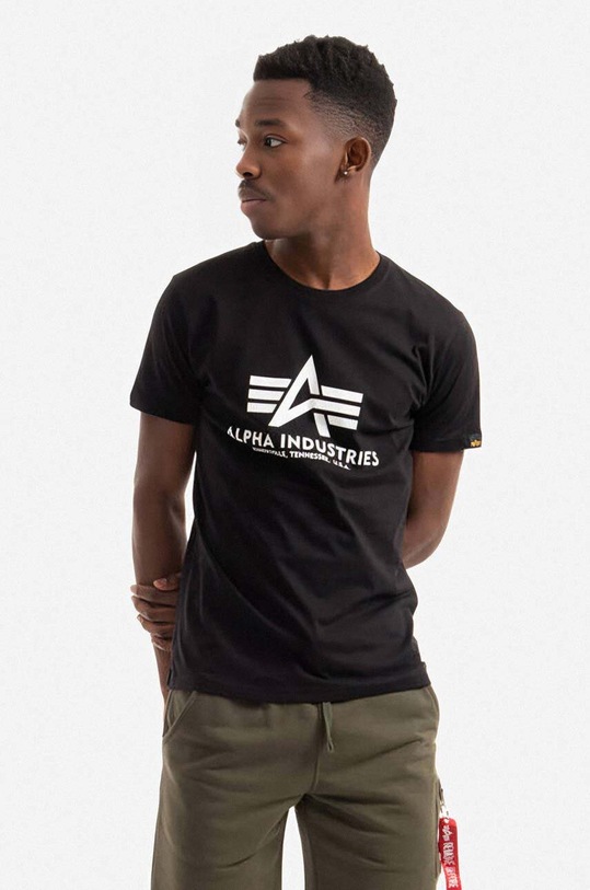 Alpha Industries t-shirt bawełniany Basic T-Shirt 100501.03 czarny