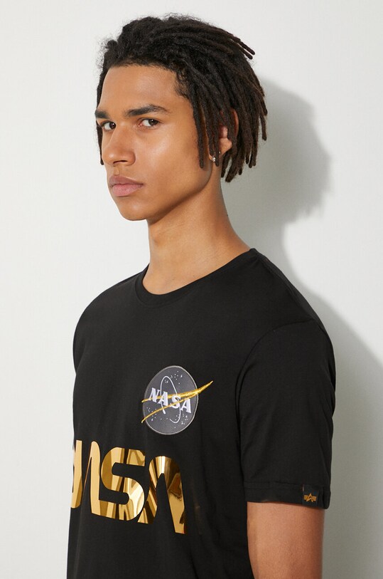 Alpha Industries cotton t-shirt NASA Reflective T 178501.365 black