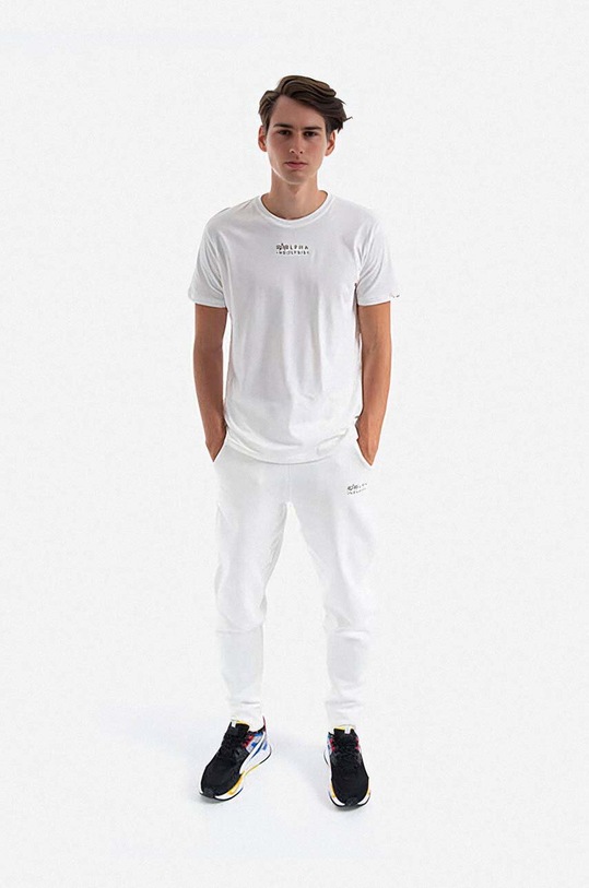 Bavlnené tričko Alpha Industries 118529.626 biela AA00