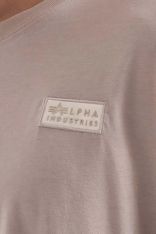 Хлопковая футболка Alpha Industries бежевый 118532.627