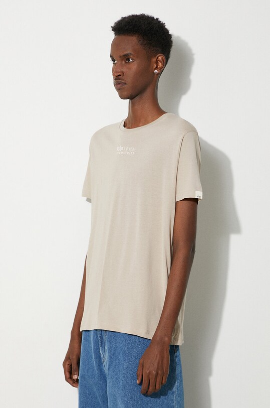 Alpha Industries t-shirt bawełniany beżowy 118529.627