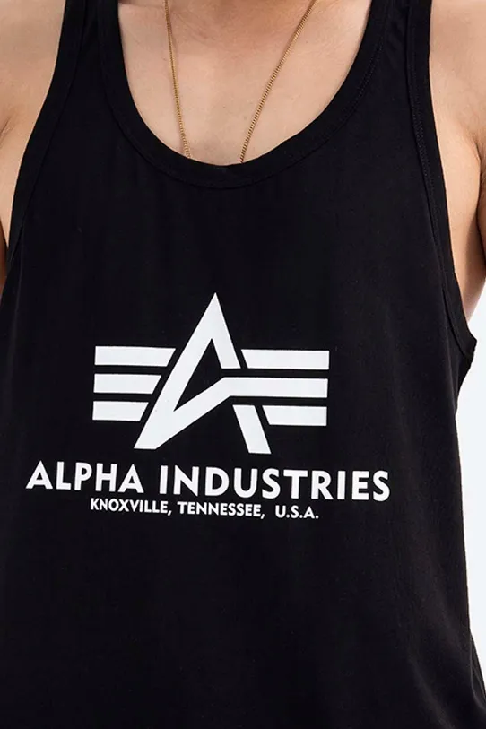 Βαμβακερό μπλουζάκι Alpha Industries μαύρο 116513.03