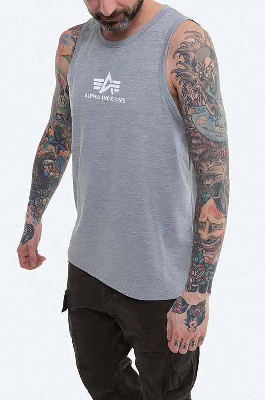 Alpha Industries t-shirt bawełniany Koszulka Alpha Industries Basic Tank 126566 17 szary 126566.17