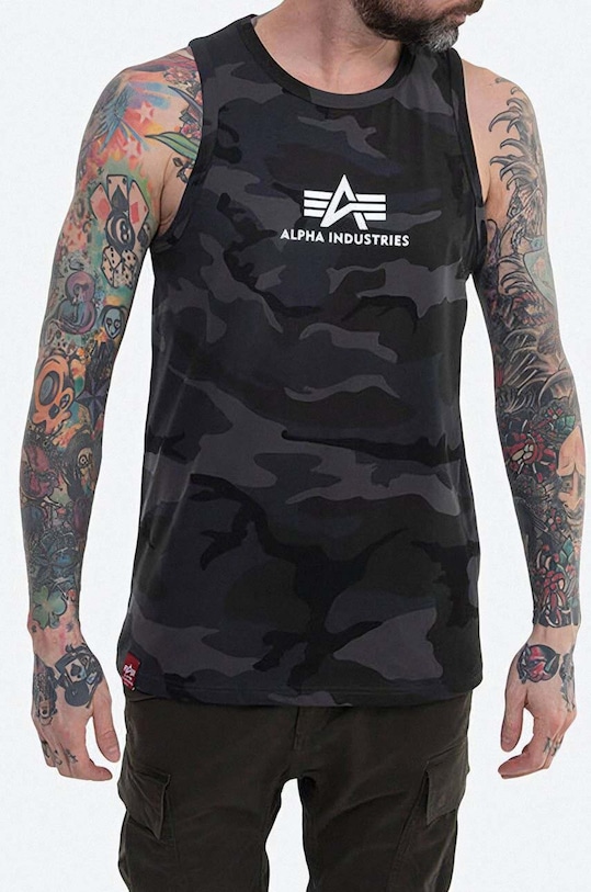 Alpha Industries t-shirt bawełniany nadruk szary 126566C.125