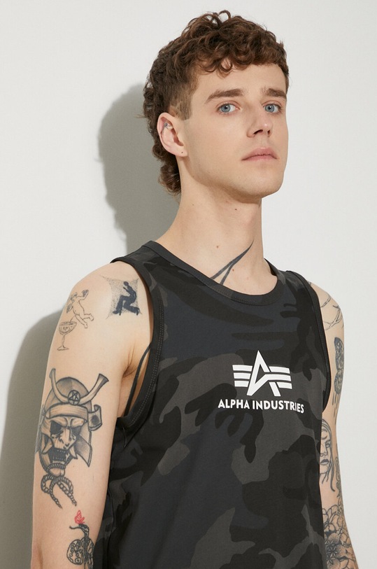 Alpha Industries tricou din bumbac cu modele gri 126566C.125