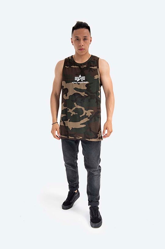 Alpha Industries tricou din bumbac 126566C.408 verde AA00