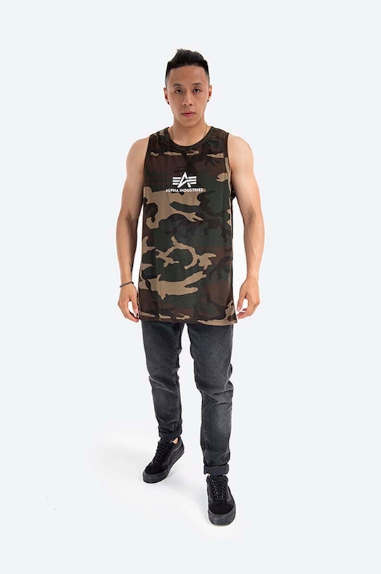 Bavlnené tričko Alpha Industries 126566C.408 zelená AA00