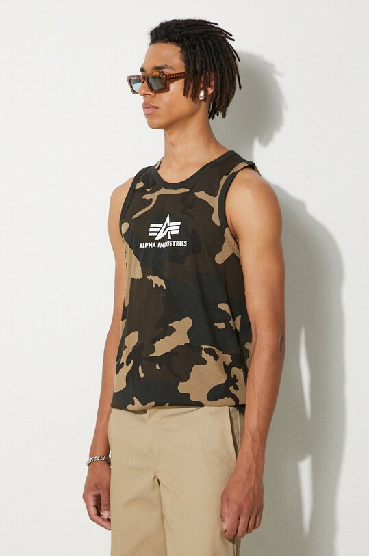 Βαμβακερό μπλουζάκι Alpha Industries πράσινο 126566C.408