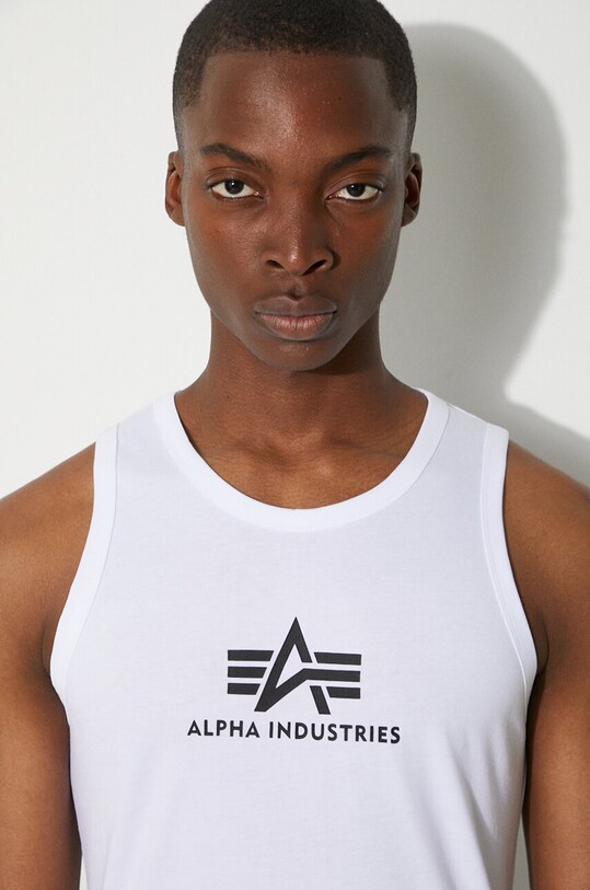 Βαμβακερό μπλουζάκι Alpha Industries κανονικό λευκό 126566.09