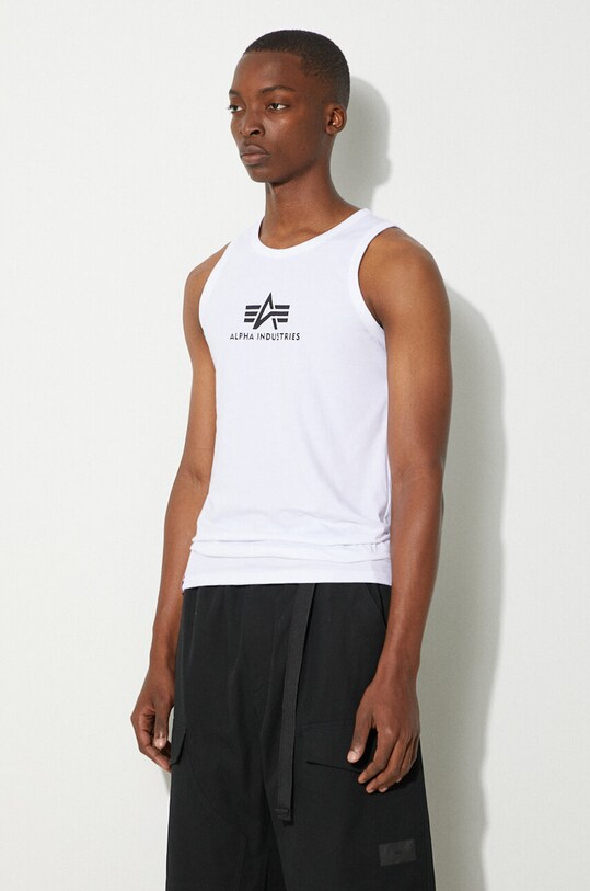 Βαμβακερό μπλουζάκι Alpha Industries 126566.09 λευκό