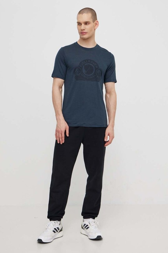 Fjallraven tricou de lână Abisko Wool Classic F84117.555 bleumarin SS24
