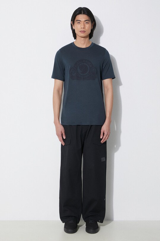 Fjallraven t-shirt wełniany Abisko Wool Classic F84117.555 granatowy SS24