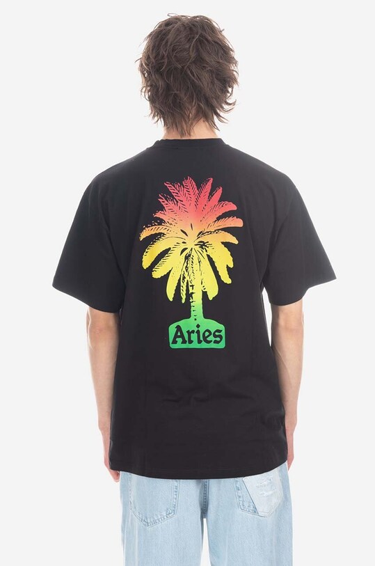 Aries cotton T-shirt regular black AR60004