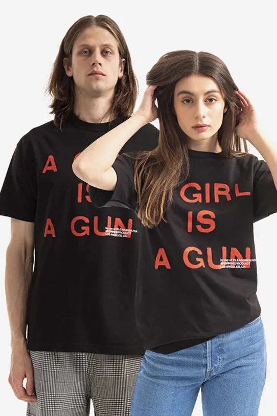 PLEASURES t-shirt bawełniany Girl Is a Gun T-Shirt