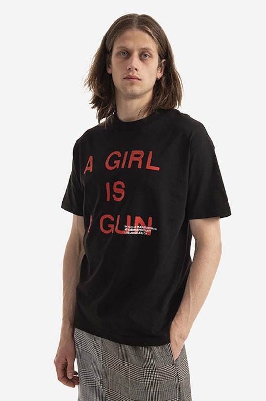 PLEASURES cotton T-shirt Girl Is a Gun T-shirt P17F101047