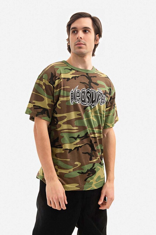 Tričko PLEASURES Strain Logo T-shirt P21W054 zelená