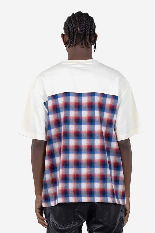 Odzież PLEASURES t-shirt bawełniany Tainted Contrast Heavyweight P23SP027 biały