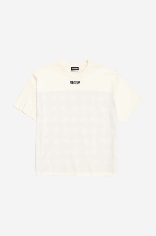 PLEASURES t-shirt bawełniany Tainted Contrast Heavyweight biały P23SP027