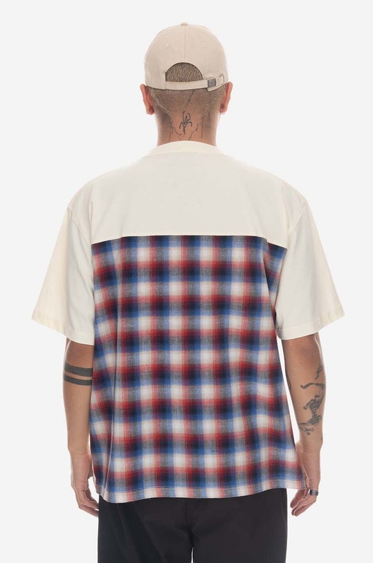 PLEASURES t-shirt bawełniany Tainted Contrast Heavyweight P23SP027 biały