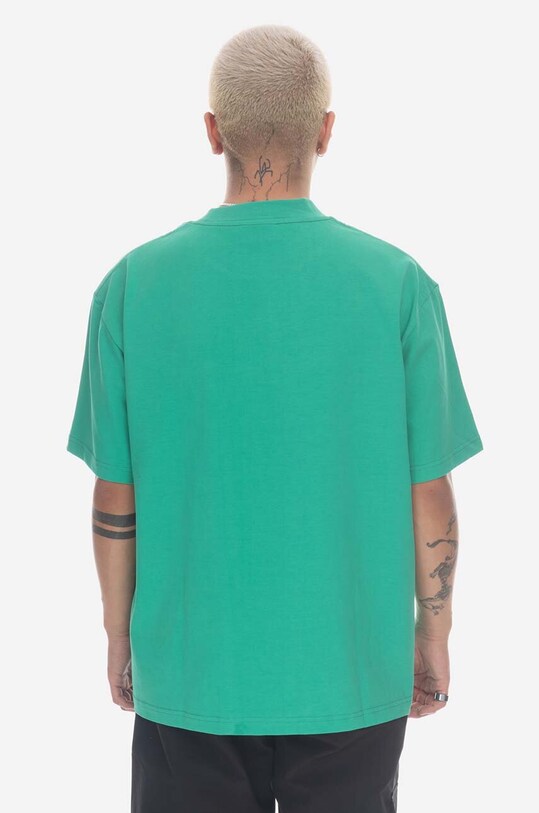 PLEASURES t-shirt bawełniany Twitch Heavyweight P23SP028 zielony AA00