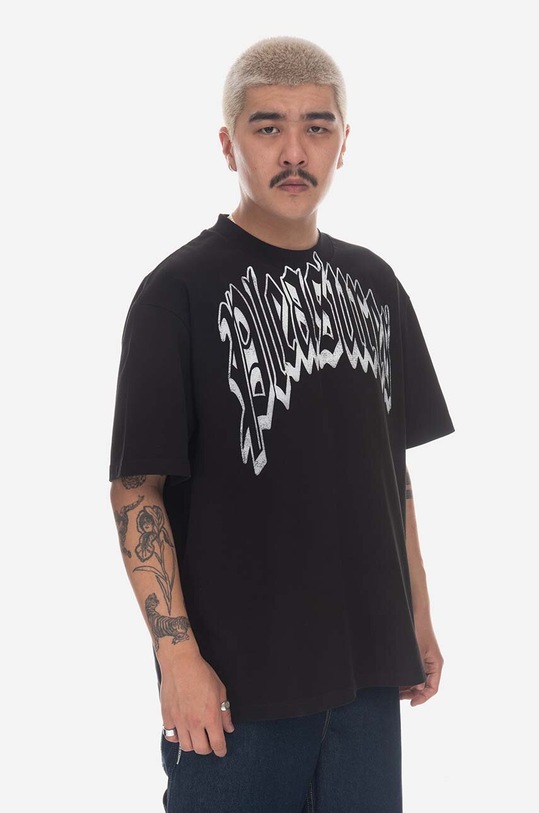 PLEASURES cotton T-shirt Twitch Heavyweight P23SP028 black