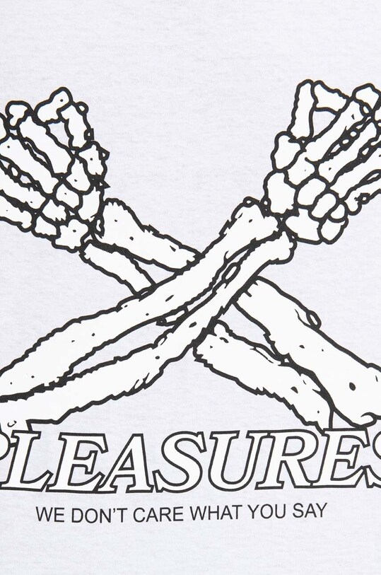 Βαμβακερό μπλουζάκι PLEASURES Dont Care T-shirt λευκό P23SP051