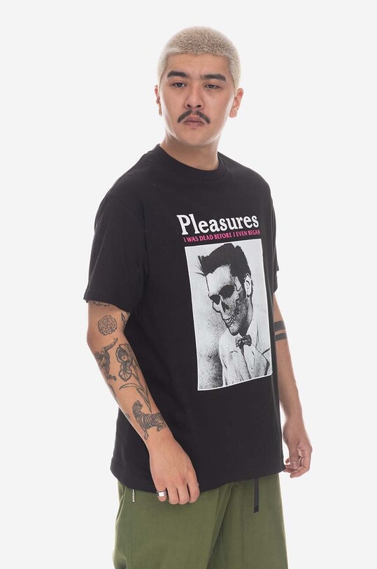 PLEASURES t-shirt bawełniany Dead T-shirt P23SP056 czarny