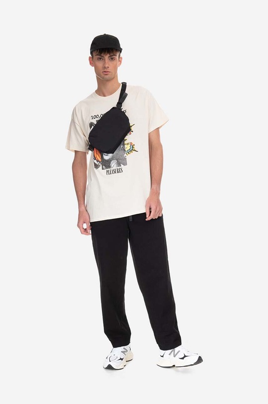 PLEASURES cotton T-shirt Mistakes T-shirt P23SP057 beige