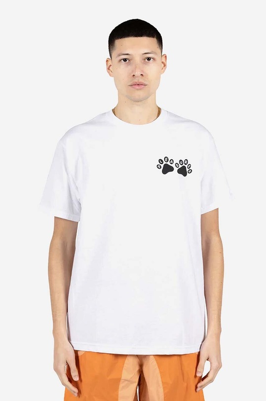 PLEASURES cotton T-shirt Puppies T-shirt P23SP060 white