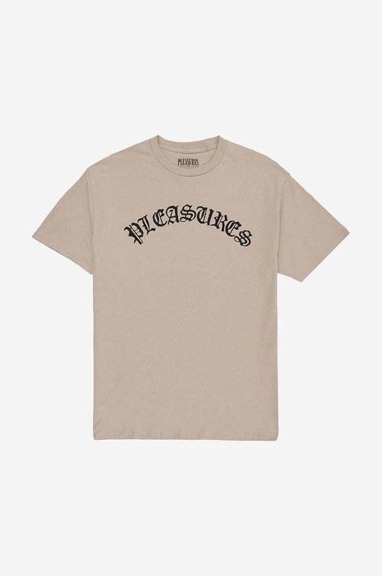 Abbigliamento PLEASURES t-shirt in cotone Old Logo T-shirt P23SP063 beige