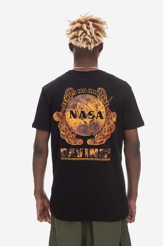 Alpha Industries cotton T-shirt Alpha Industries NASA Davinci T 136508 03 cotton black 136508.03