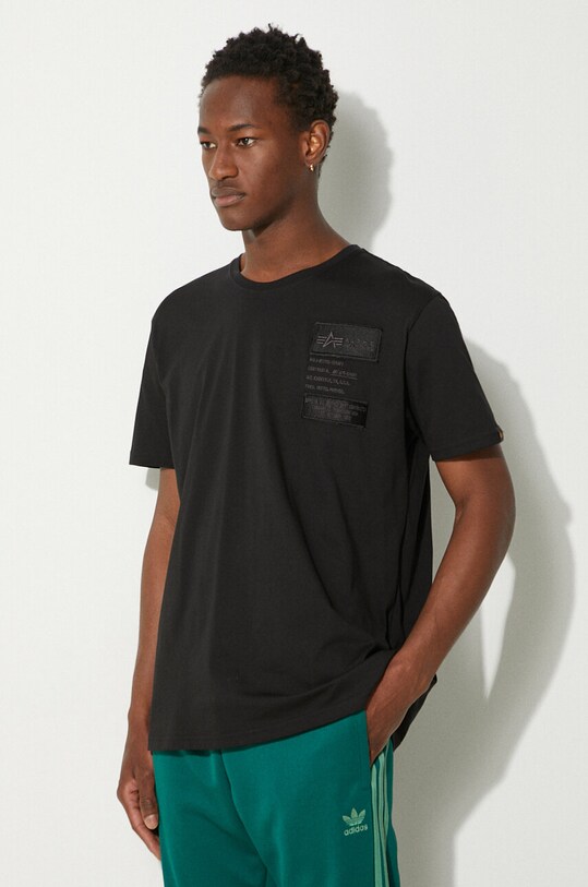 Pamučna majica Alpha Industries crna 136500.03